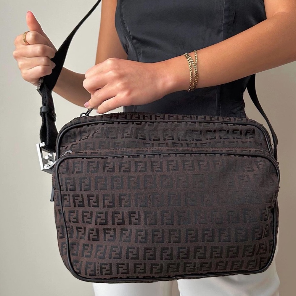 Vintage fendi zucchini monogram messenger bag crossbody